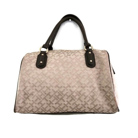 Tommy Hilfiger Women's Tan Canvas Double Handle Tote - Picture 2 of 8